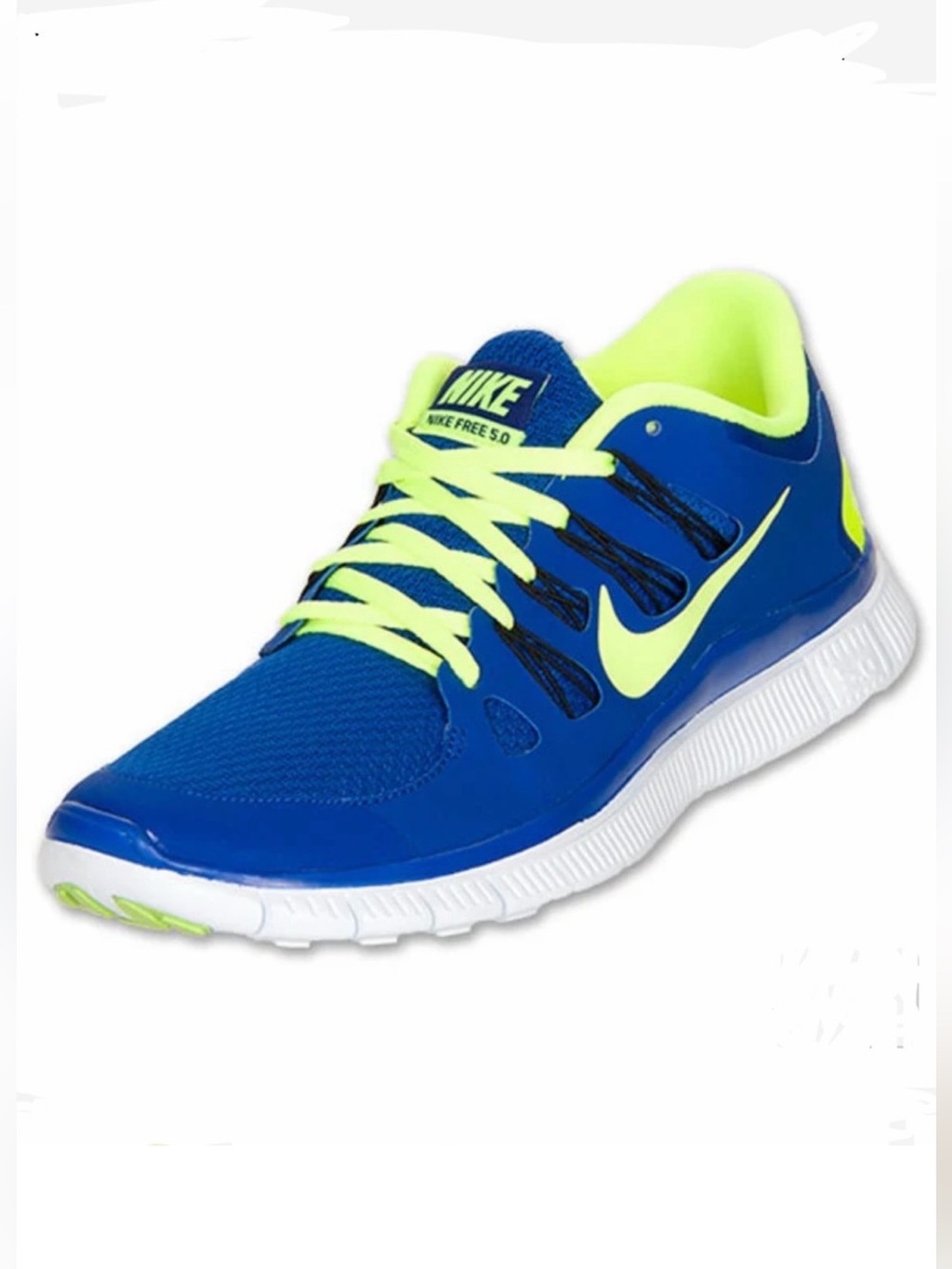 Nike Women’s Free 5.0 Running Blue and Neon Yellow Athletic Sneakers 8.5